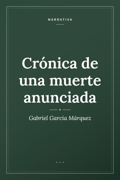 Ficha ilustrada de «Crónica de una muerte anunciada», de Gabriel García Márquez