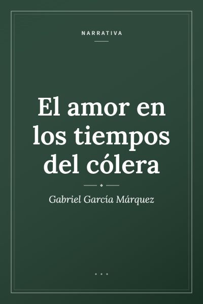 Ficha ilustrada de «El amor en los tiempos del cólera», de Gabriel García Márquez